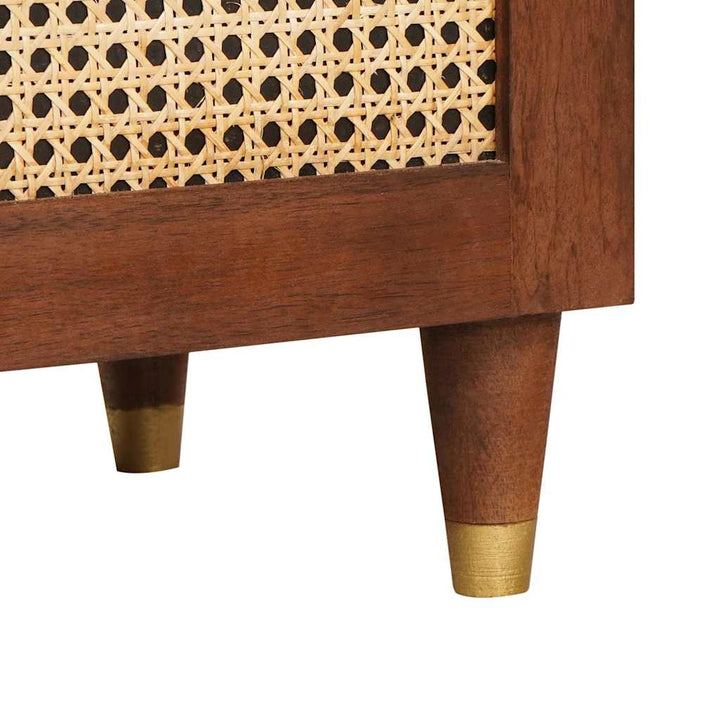 Sideboard Brun 60 x 33.5 x 75 cm Rattan og solid mango træ