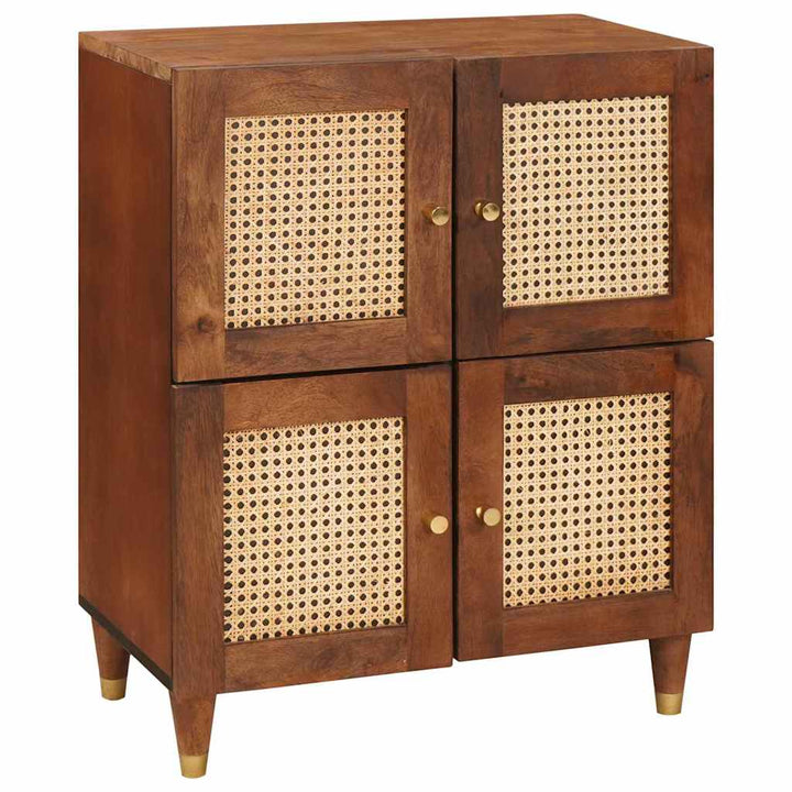 Sideboard Brun 60 x 33.5 x 75 cm Rattan og solid mango træ