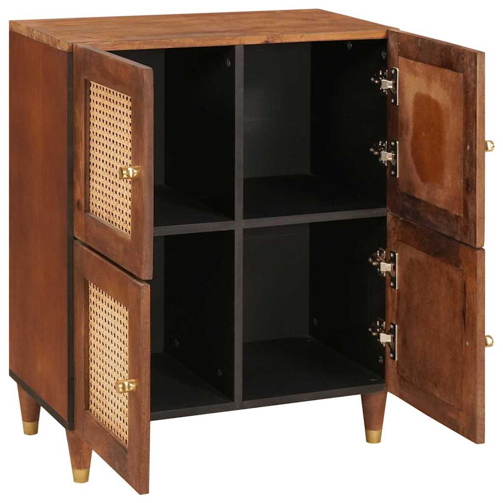 Sideboard Brun 60 x 33.5 x 75 cm Rattan og solid mango træ