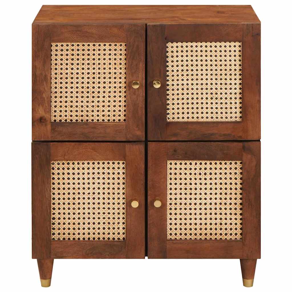Sideboard Brun 60 x 33.5 x 75 cm Rattan og solid mango træ