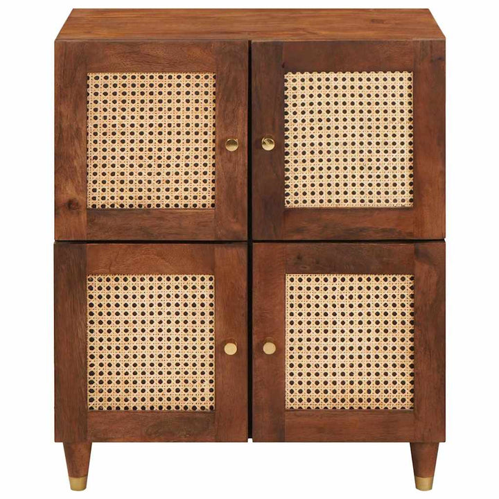 Sideboard Brun 60 x 33.5 x 75 cm Rattan og solid mango træ