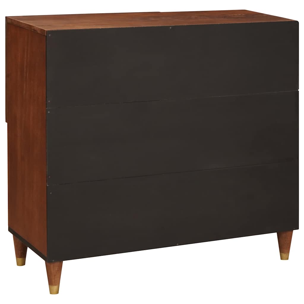 Sideboard Brun 80 x 33.5 x 75 cm Rattan og solid mango træ
