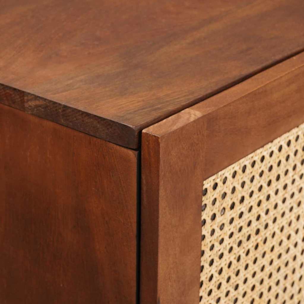 Høj skab Brun 40 x 33.5 x 110 cm Rattan og solid mango træ