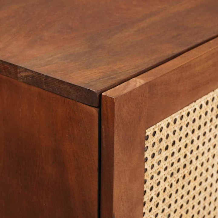 Høj skab Brun 40 x 33.5 x 110 cm Rattan og solid mango træ