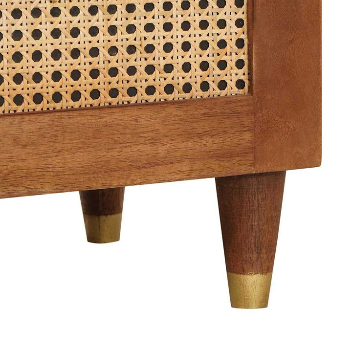Høj skab Brun 40 x 33.5 x 110 cm Rattan og solid mango træ