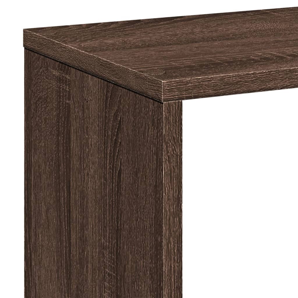 bogreol/rumdeler 67x25x161,5 cm konstrueret træ brun egetræ