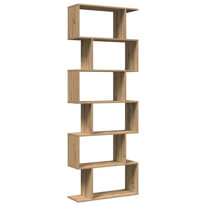 bogreol/rumdeler 70x24x193cm 6 niveauer konstrueret træ kunsteg