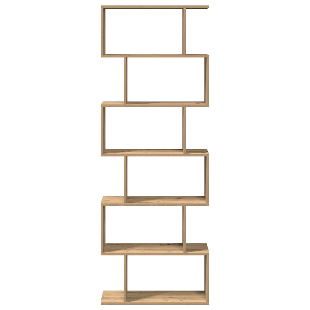 bogreol/rumdeler 70x24x193cm 6 niveauer konstrueret træ kunsteg