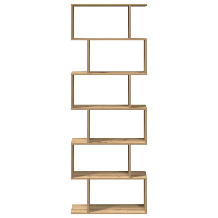 bogreol/rumdeler 70x24x193cm 6 niveauer konstrueret træ kunsteg