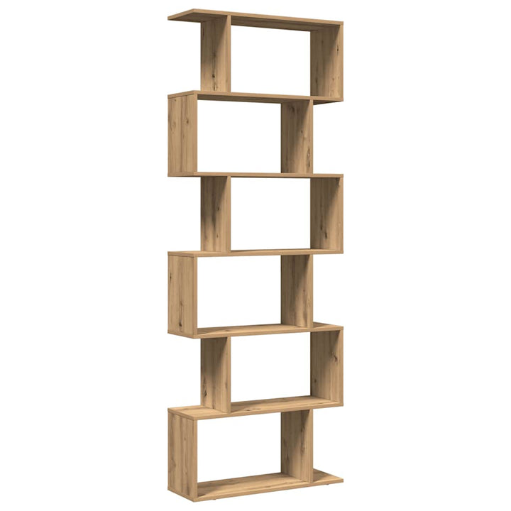 bogreol/rumdeler 70x24x193cm 6 niveauer konstrueret træ kunsteg