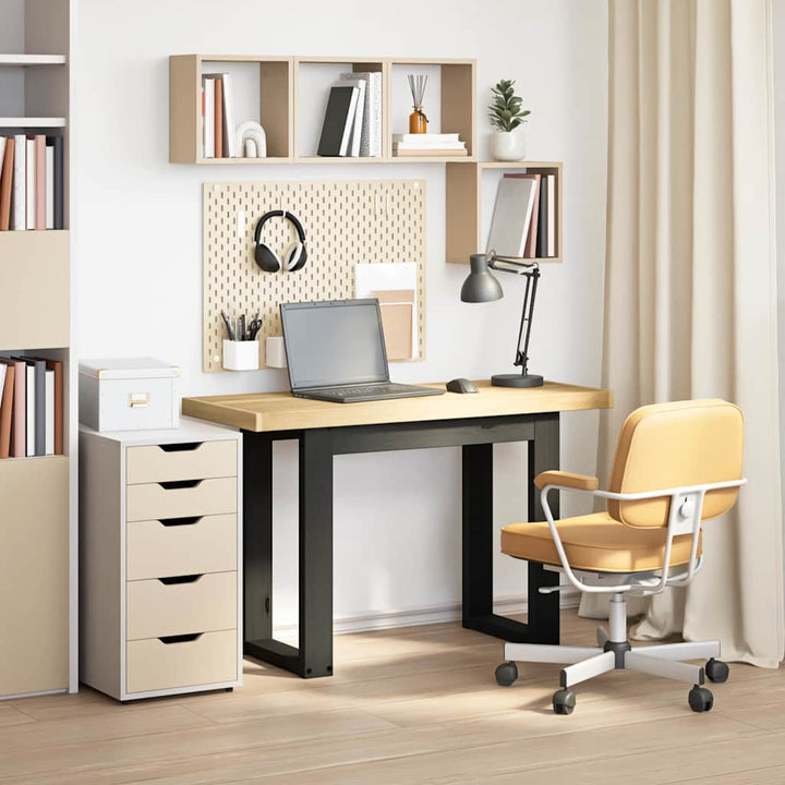 skrivebord NOAIN U-formede ben 120x50x75cm massivt træ fyrretræ