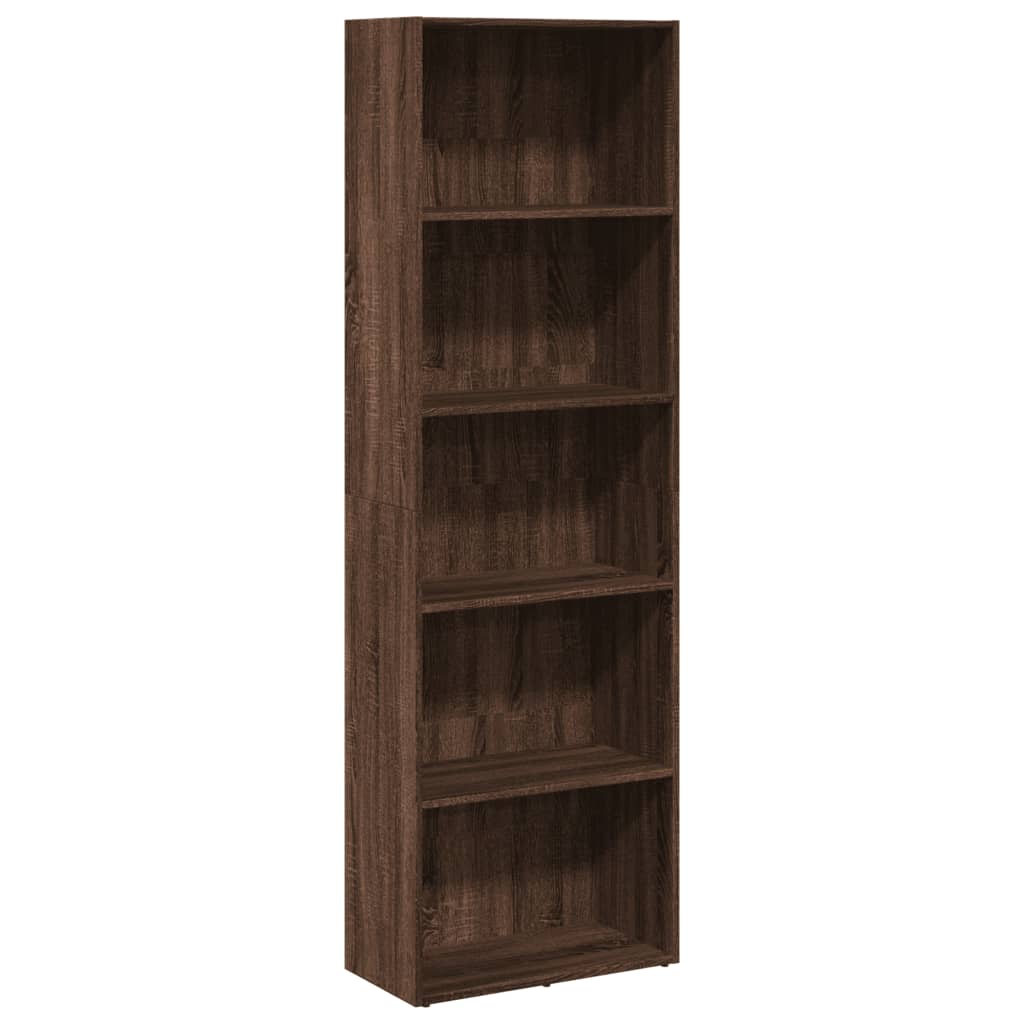 bogreol 60x30x189 cm konstrueret træ brun egetræsfarve
