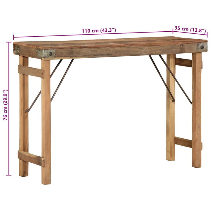 Konsolbord Brun 110 x 35 x 76 cm Massivt genbrugstræ