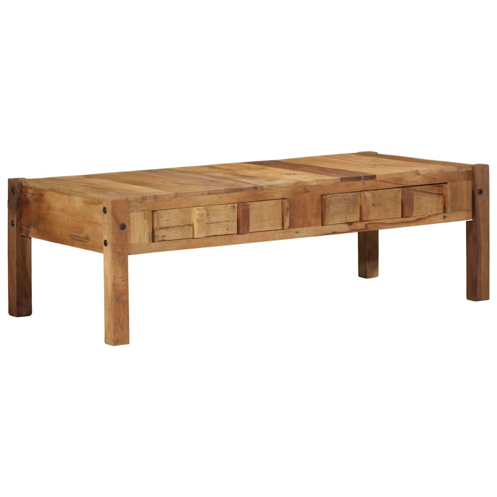 Sofabord med skuffe Brun 110 x 55 x 35 cm Massivt genbrugstræ
