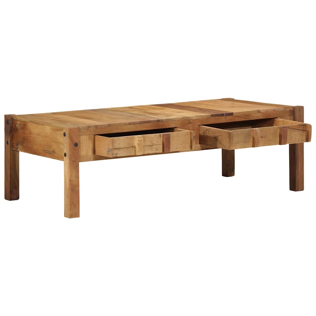 Sofabord med skuffe Brun 110 x 55 x 35 cm Massivt genbrugstræ