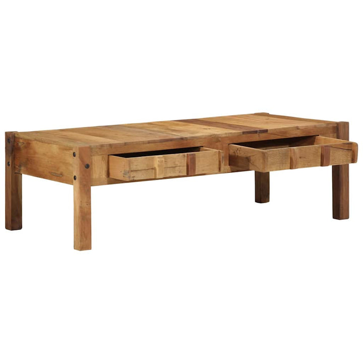 Sofabord med skuffe Brun 110 x 55 x 35 cm Massivt genbrugstræ