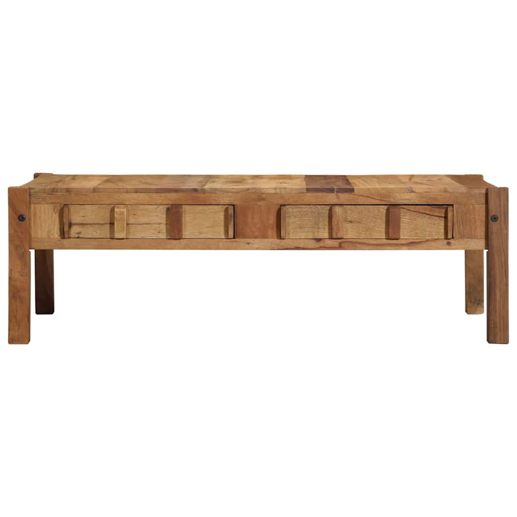 Sofabord med skuffe Brun 110 x 55 x 35 cm Massivt genbrugstræ
