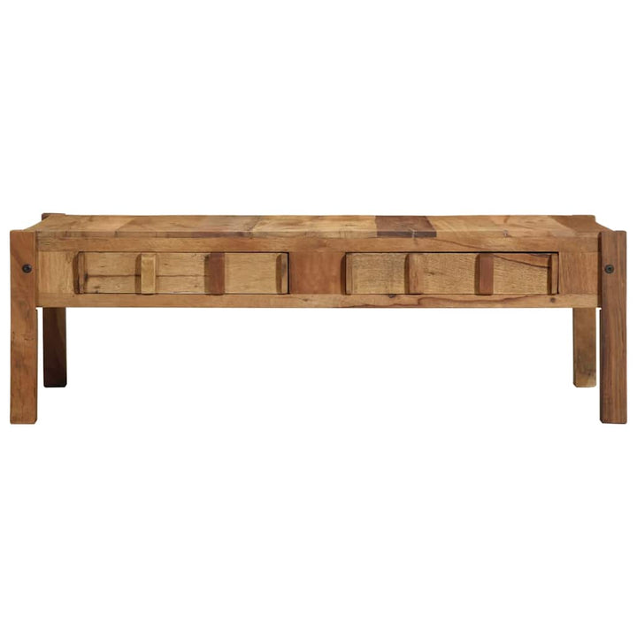 Sofabord med skuffe Brun 110 x 55 x 35 cm Massivt genbrugstræ