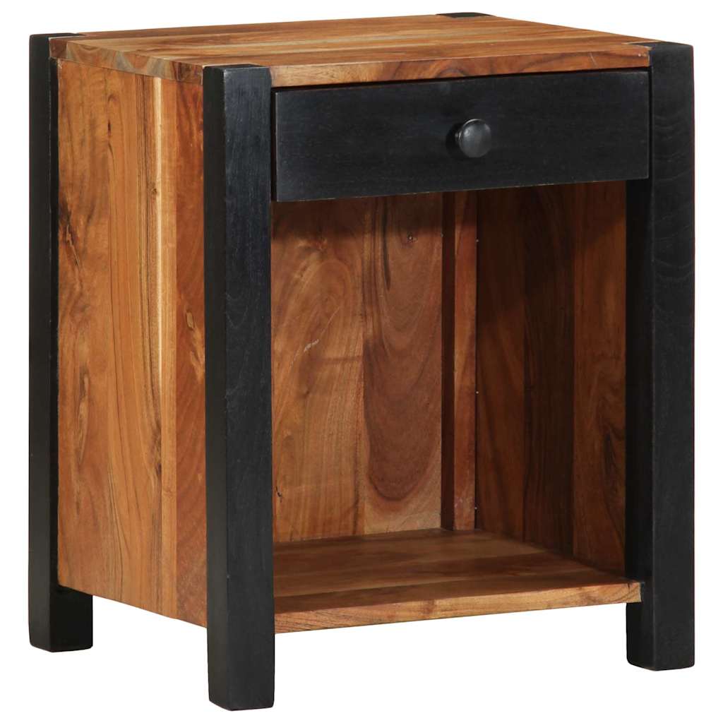 Natskab med skuffe 2 pcs Brun 40 x 35 x 50 cm Massivt akacietræ