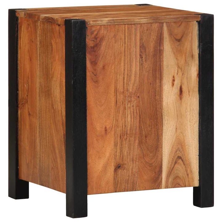 Natskab med skuffe 2 pcs Brun 40 x 35 x 50 cm Massivt akacietræ