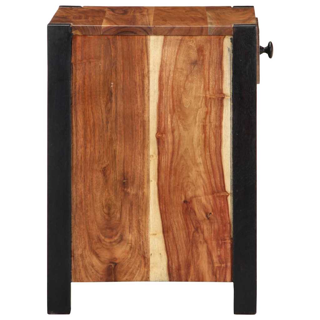 Natskab med skuffe 2 pcs Brun 40 x 35 x 50 cm Massivt akacietræ