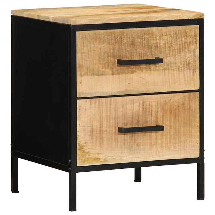 Natskab 2 pcs Brun og sort 40 x 35 x 50 cm Massivt mangotræ