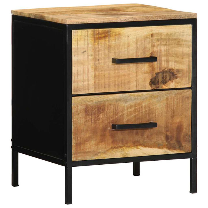 Natskab 2 pcs Brun og sort 40 x 35 x 50 cm Massivt mangotræ