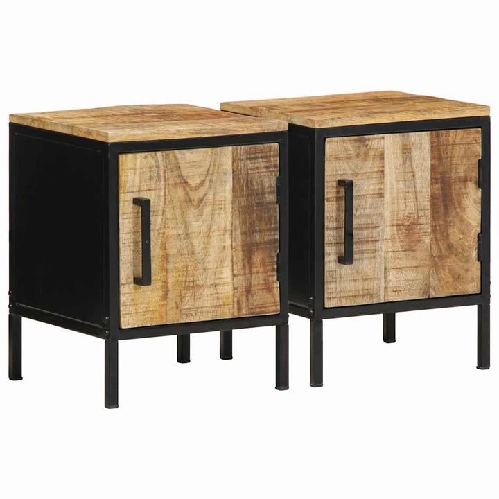 Natskab 2 pcs Brun og sort 30 x 30 x 40 cm Massivt mangotræ