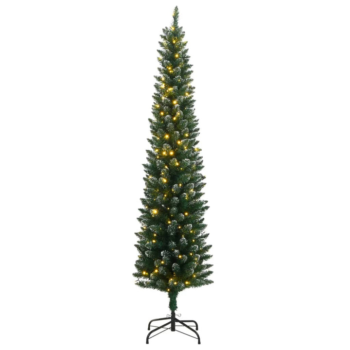 kunstigt smalt juletræ med 300 LED-lys 240 cm