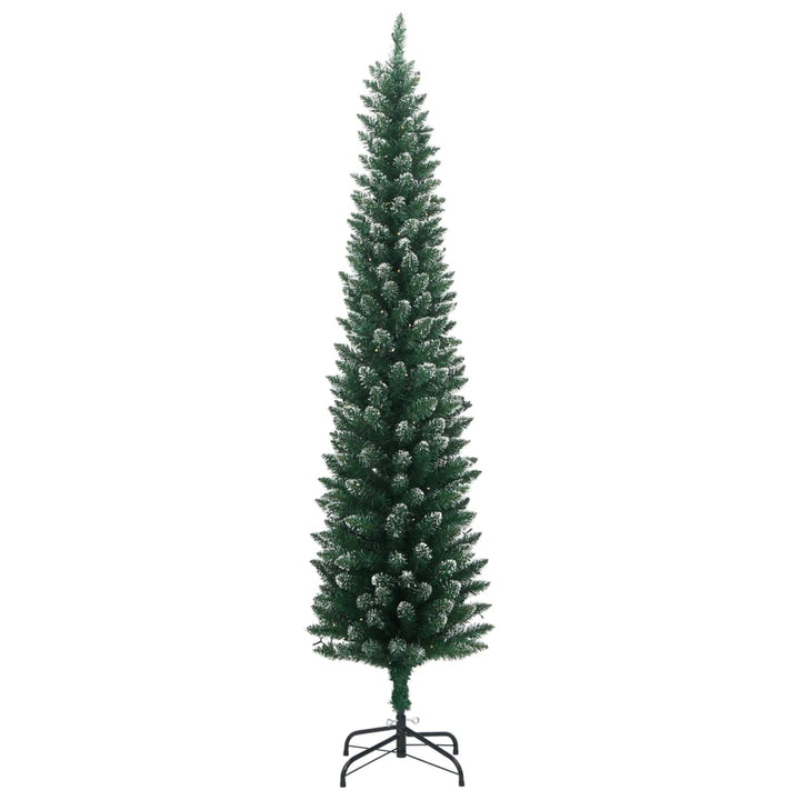 kunstigt smalt juletræ med 300 LED-lys 240 cm