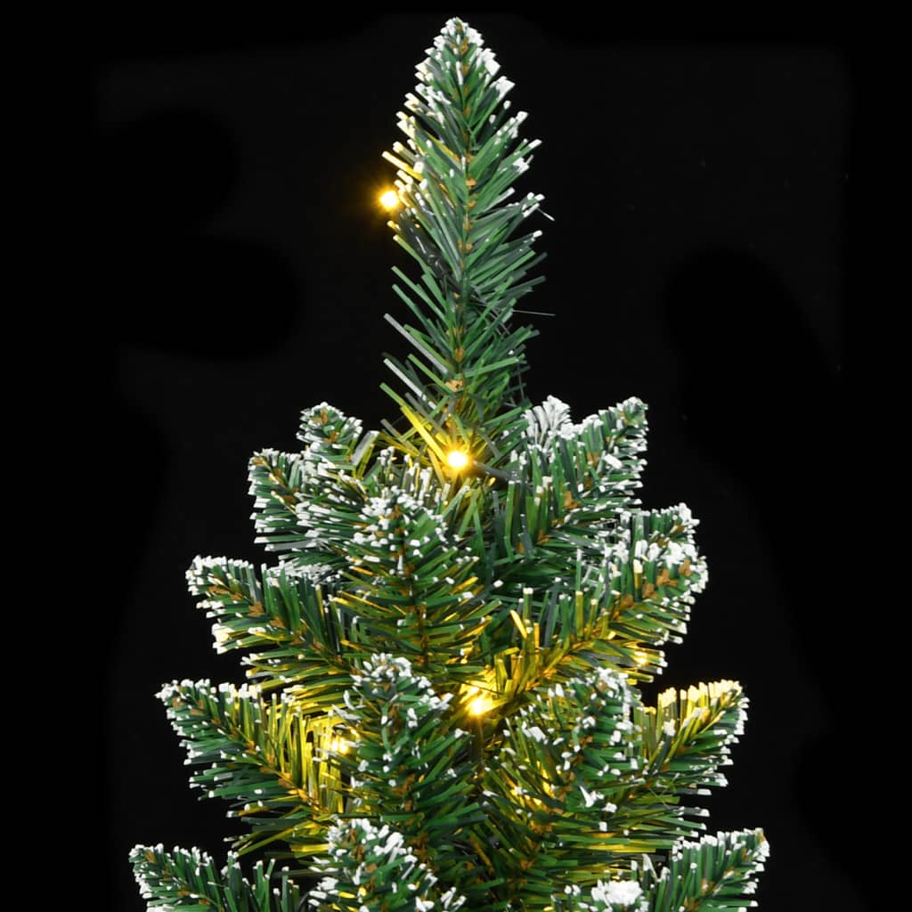 kunstigt smalt juletræ med 300 LED-lys 240 cm