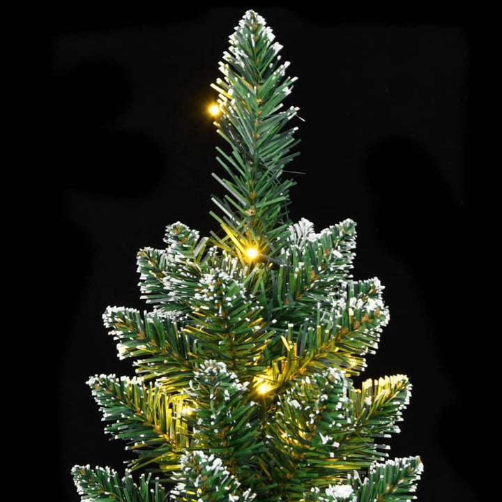 kunstigt smalt juletræ med 300 LED-lys 240 cm