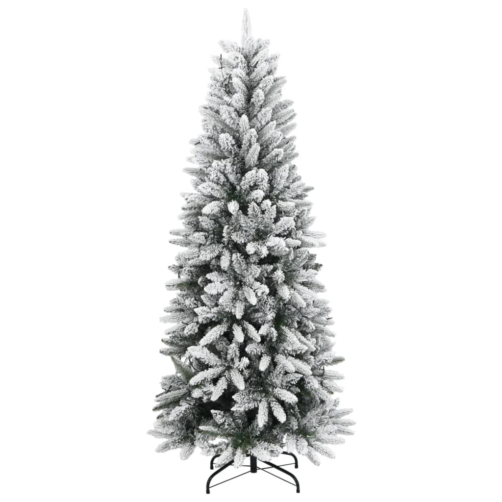 kunstigt juletræ med 300 LED'er og sne 180 cm