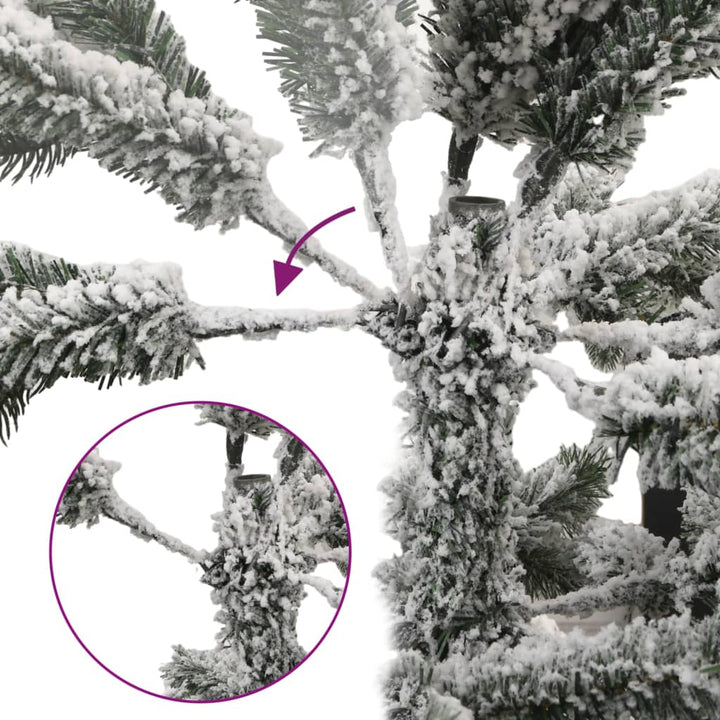 kunstigt juletræ med 300 LED'er og sne 180 cm