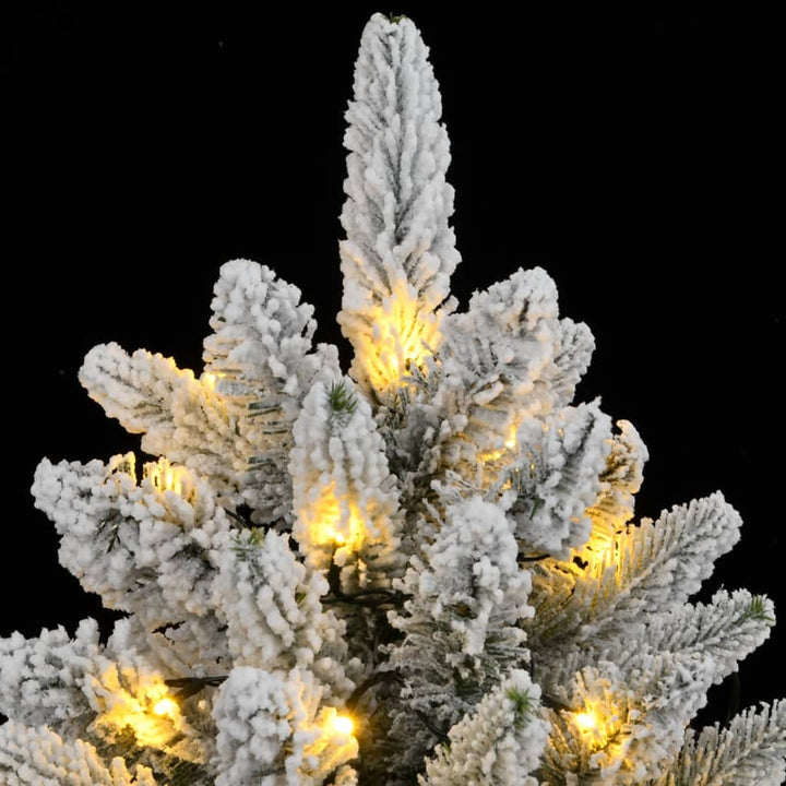 kunstigt juletræ med 300 LED'er og sne 210 cm