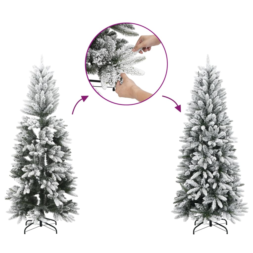 kunstigt juletræ med 300 LED'er og sne 180 cm