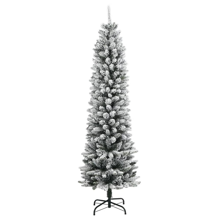kunstigt juletræ med 300 LED'er og sne 210 cm