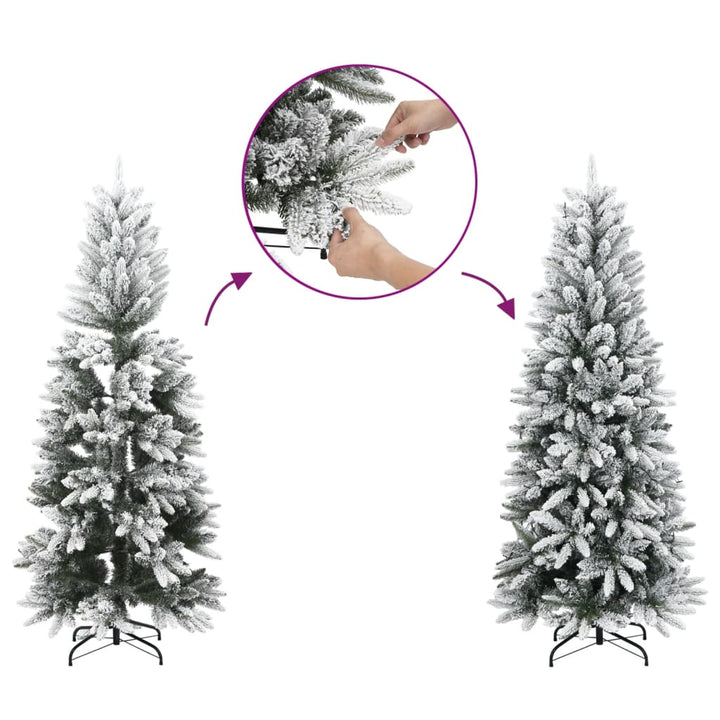 kunstigt juletræ med 300 LED'er og sne 210 cm