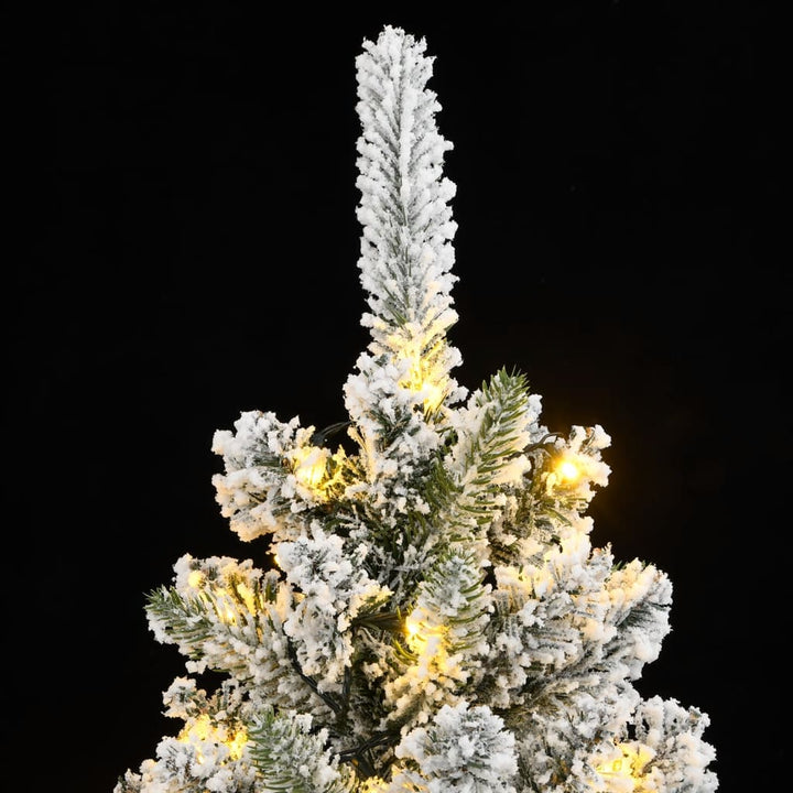 kunstigt juletræ med 300 LED'er og sne 210 cm