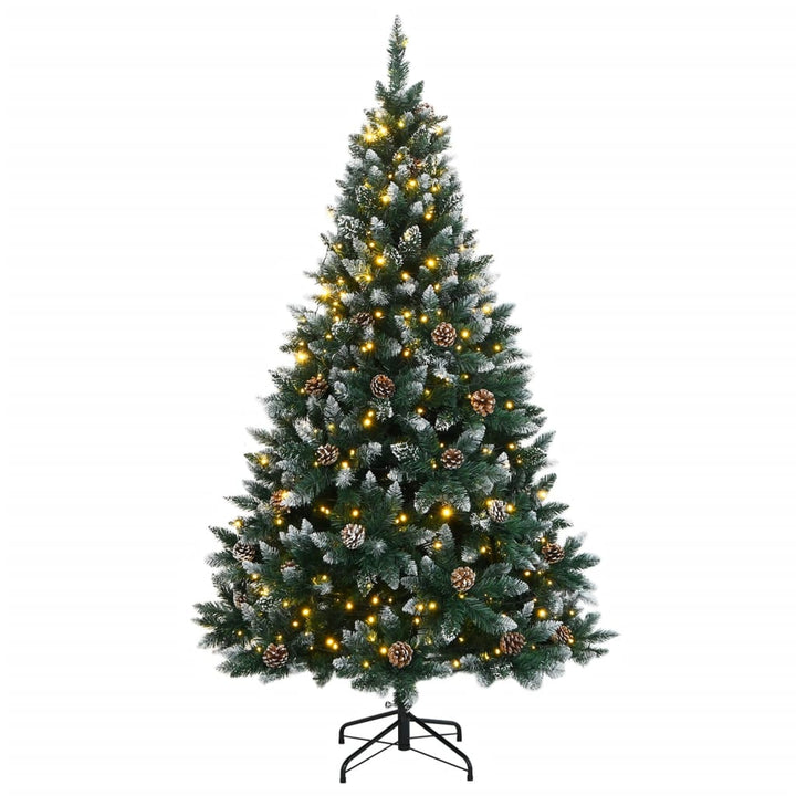 kunstigt juletræ med 300 LED-lys 210 cm