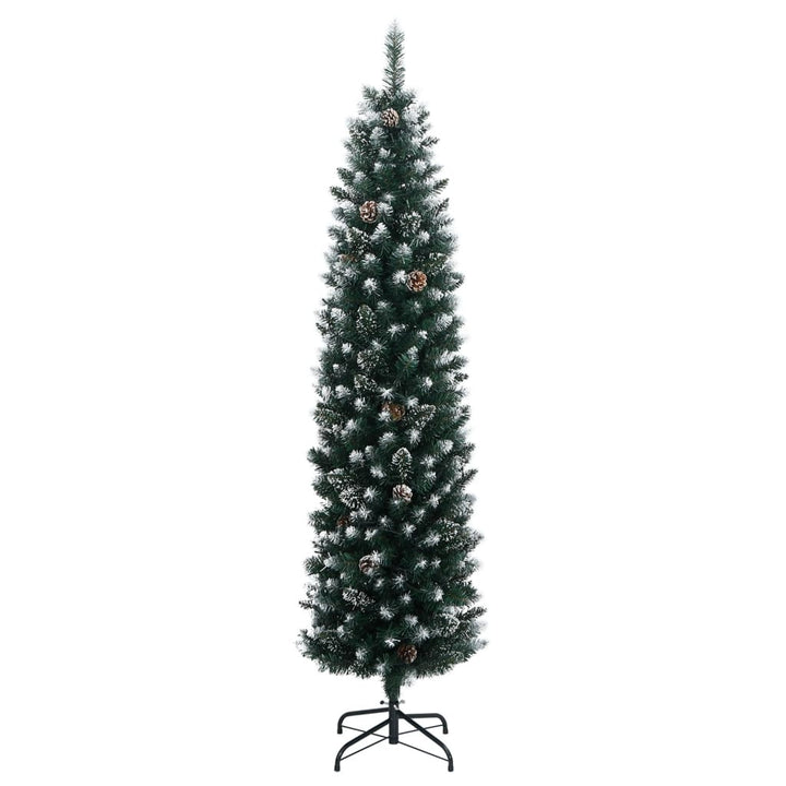 kunstigt smalt juletræ med 300 LED-lys 180 cm