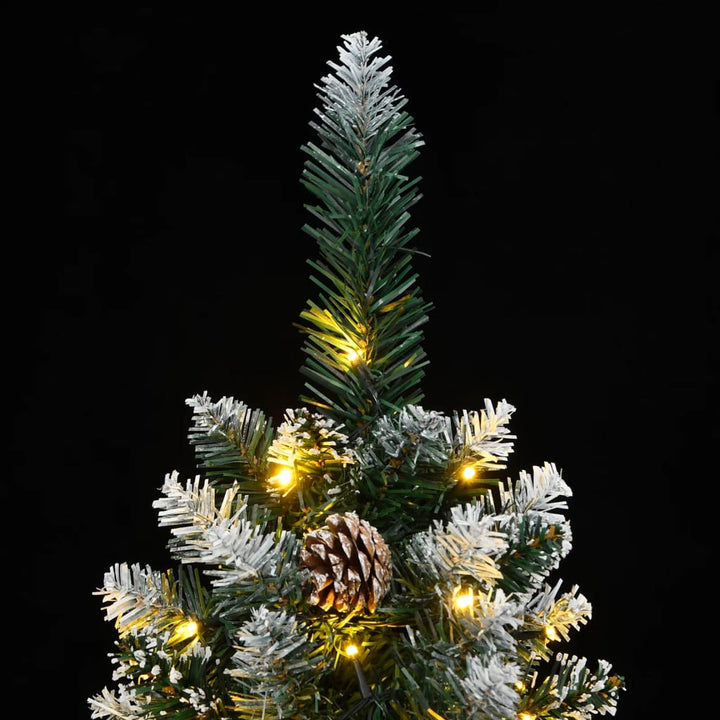 kunstigt smalt juletræ med 300 LED-lys 180 cm