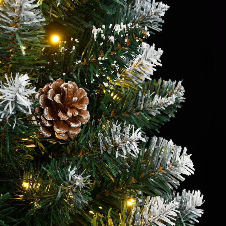 kunstigt smalt juletræ med 300 LED-lys 180 cm