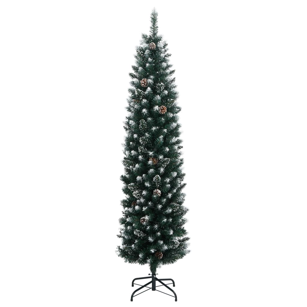 kunstigt smalt juletræ med 300 LED-lys 240 cm