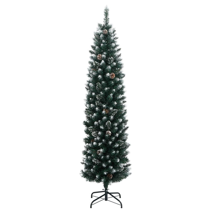 kunstigt smalt juletræ med 300 LED-lys 240 cm