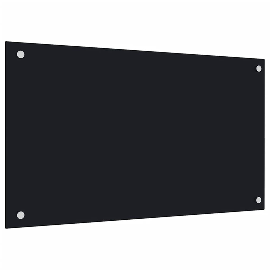 stænkplader 2 stk. 70x60 cm hærdet glas sort