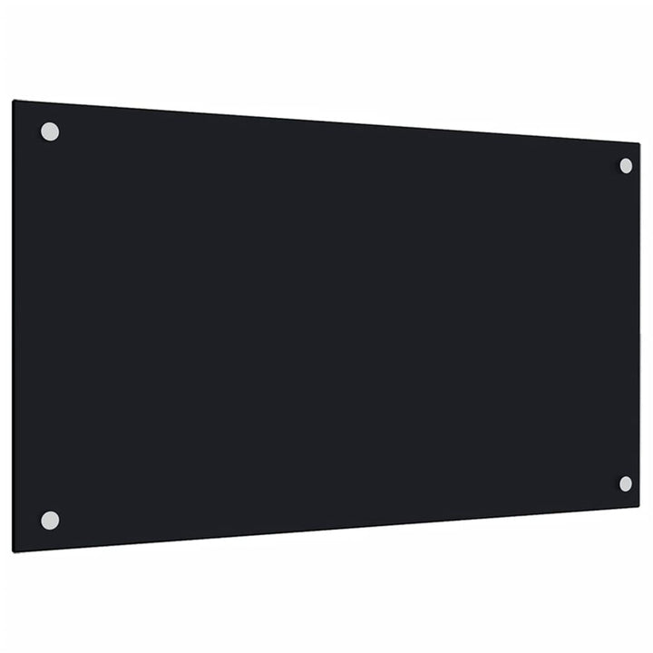 stænkplader 2 stk. 70x60 cm hærdet glas sort