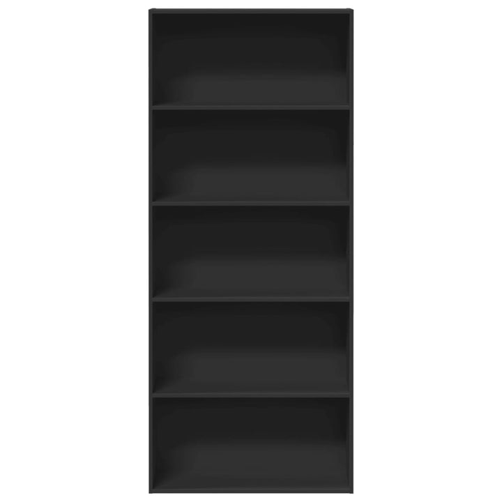 bogreol 80x30x189 cm konstrueret træ sort