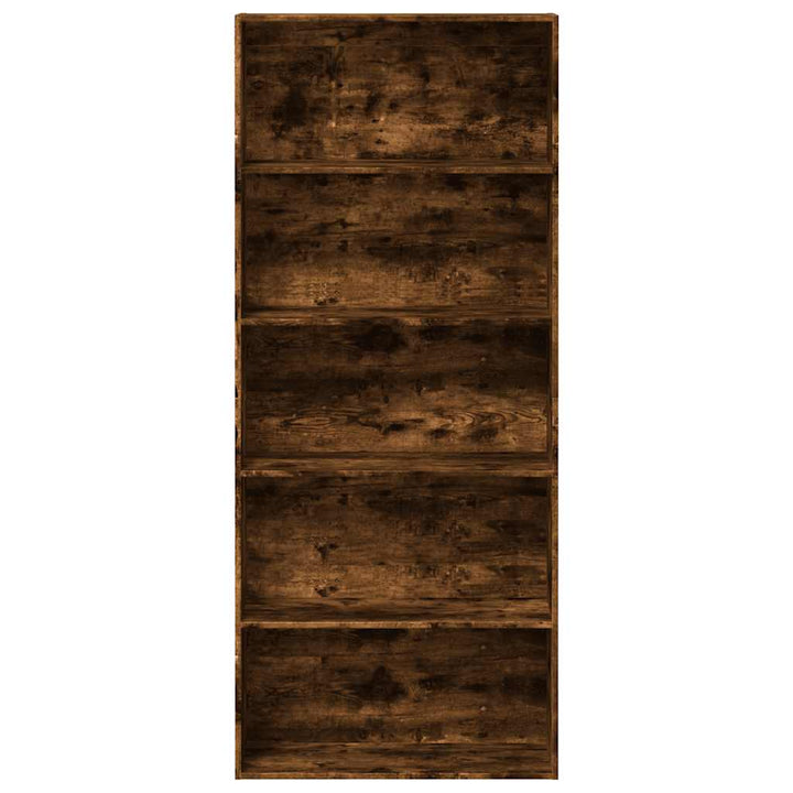 bogreol 80x30x189 cm konstrueret træ røget egetræ