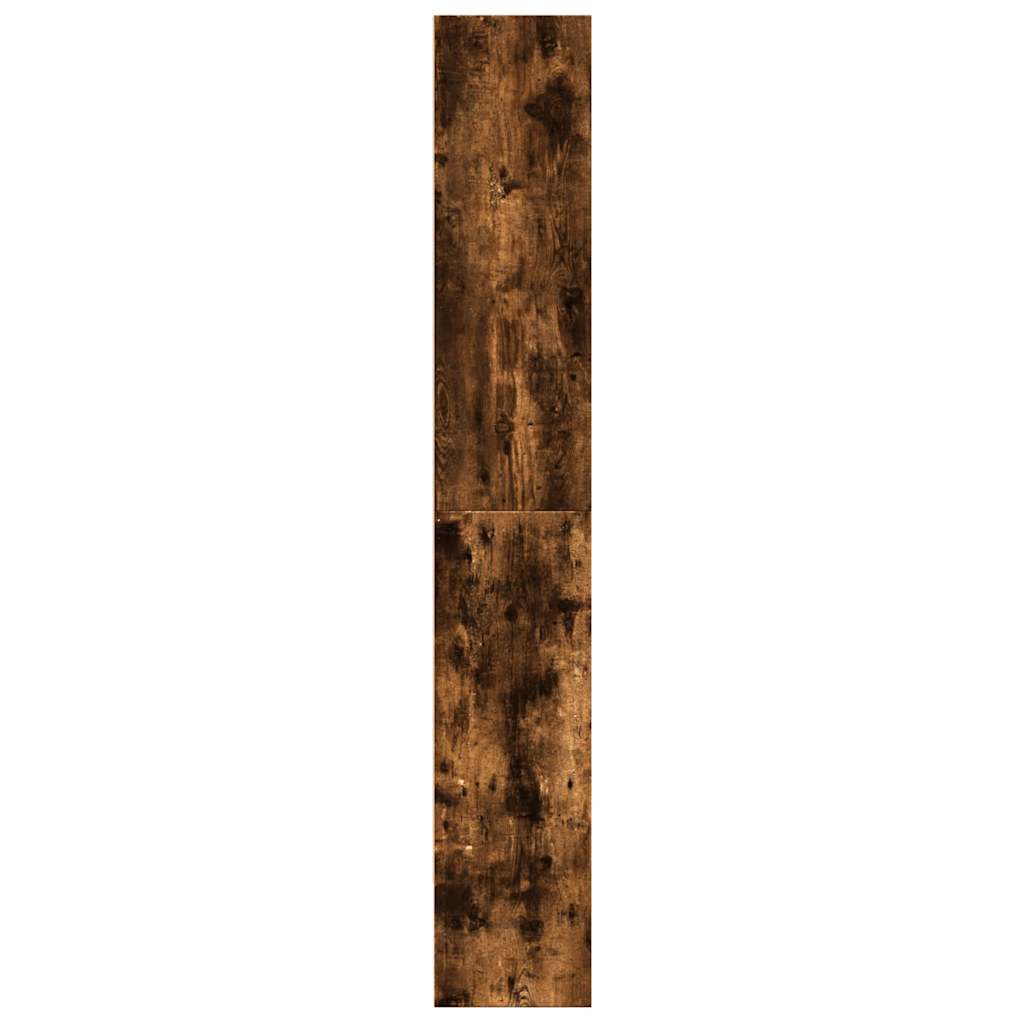 bogreol 80x30x189 cm konstrueret træ røget egetræ